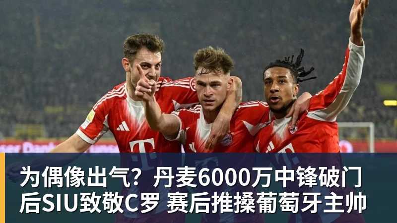 九游体育为偶像出气?丹麦6000万中锋破门后SIU致敬C罗 赛后推搡葡萄牙主帅